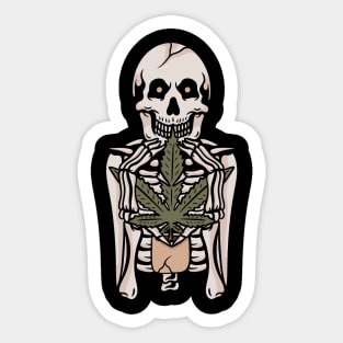 420 and skull Sticker